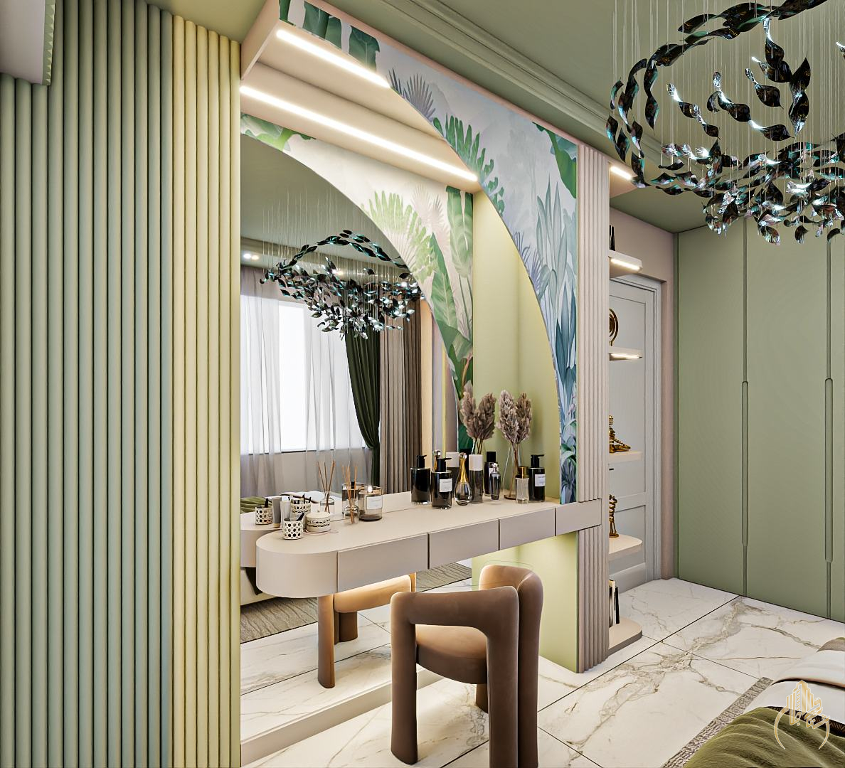 طراحی فضای اتاق خواب دخترانه آرامبخش