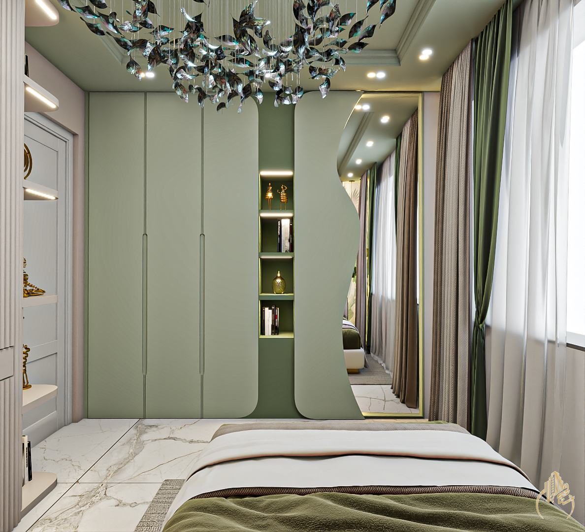 طراحی فضای اتاق خواب دخترانه آرامبخش