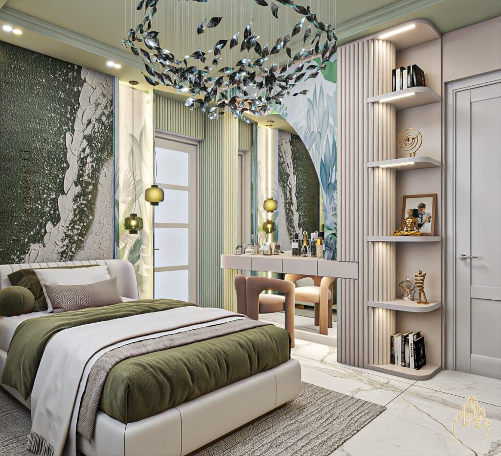 طراحی فضای اتاق خواب دخترانه آرامبخش