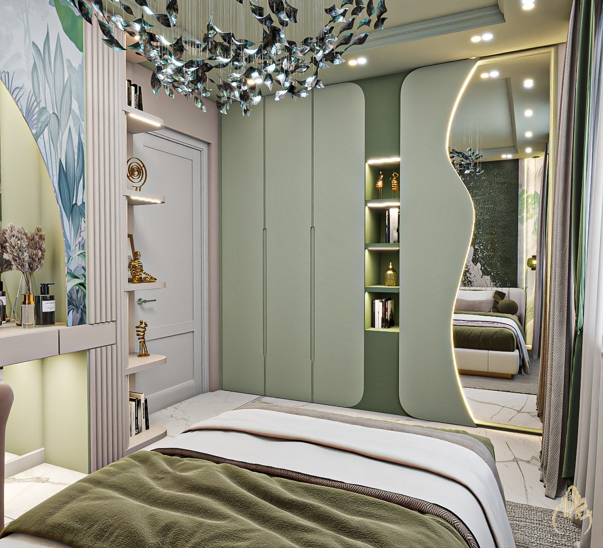 طراحی فضای اتاق خواب دخترانه آرامبخش