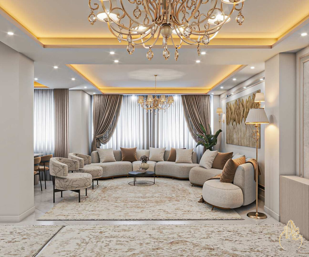 طراحی داخلی پذیرایی و نشیمن