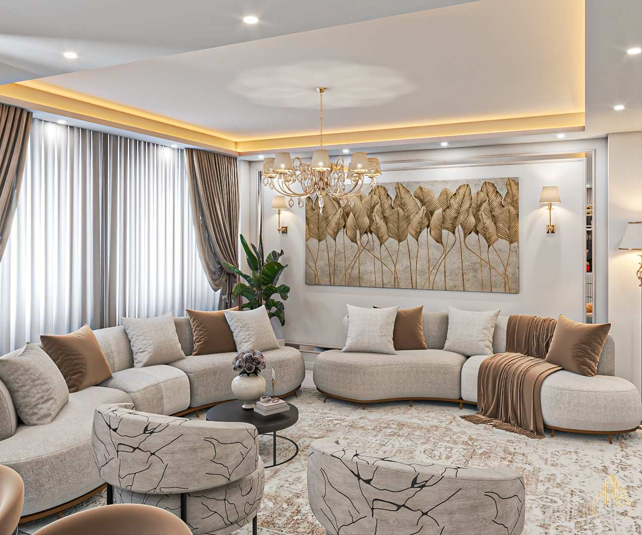 طراحی داخلی پذیرایی و نشیمن