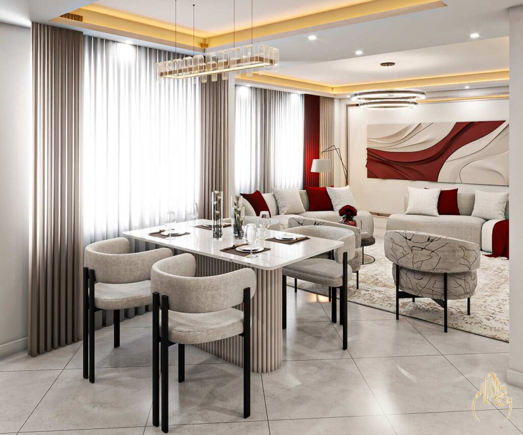 طراحی دکوراسیون داخلی پذیرایی و نشیمن